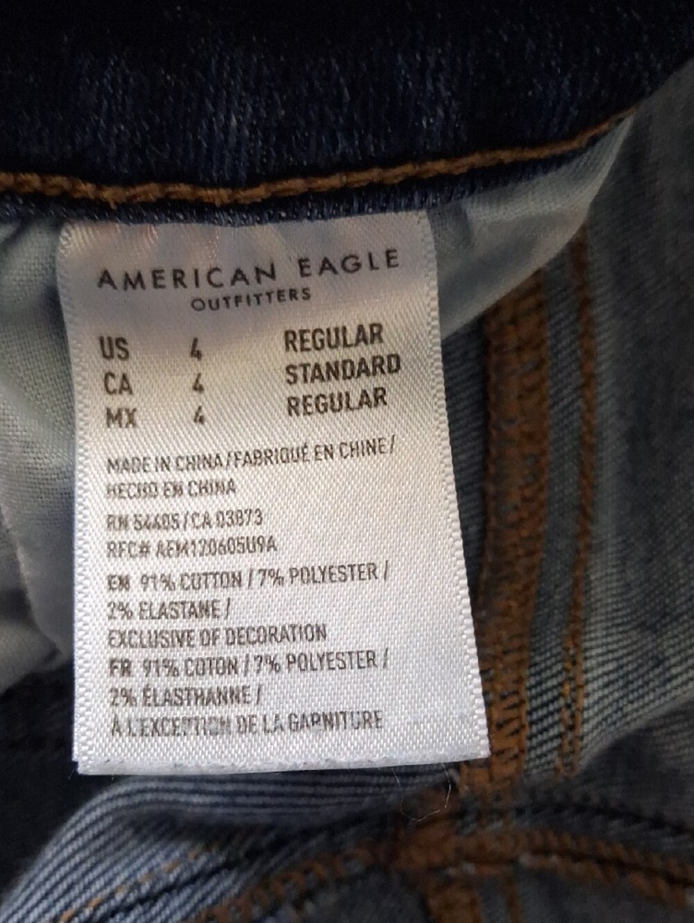 American Eagle Outfitters Dark Blue Ripped Skinny Jeans - Picture 4 of 4